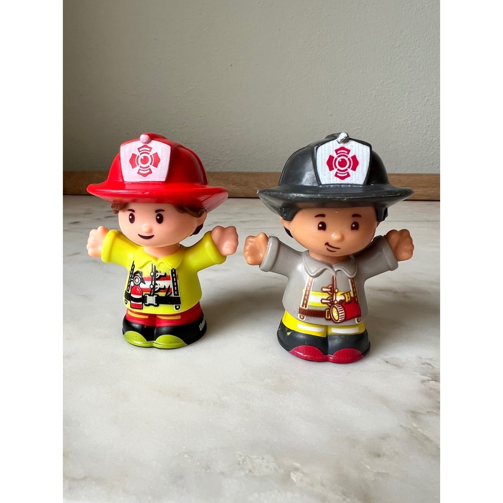 Firefighters or Fire Marshal Figures Lime Green Grey Outfit Replacement Toy
